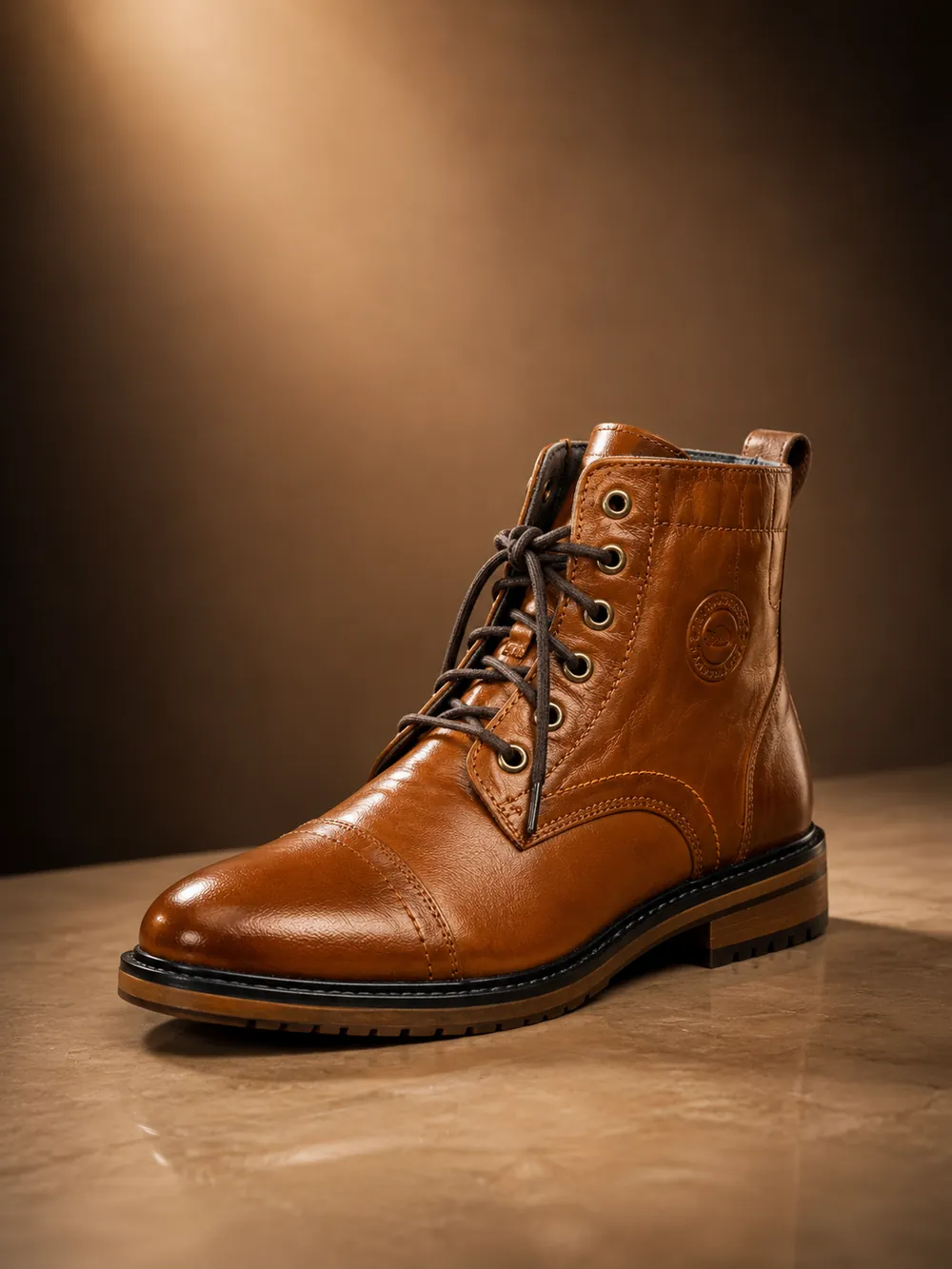 Cap-Toe Boot — handcrafted full-grain leather, Akhan Leather Agra