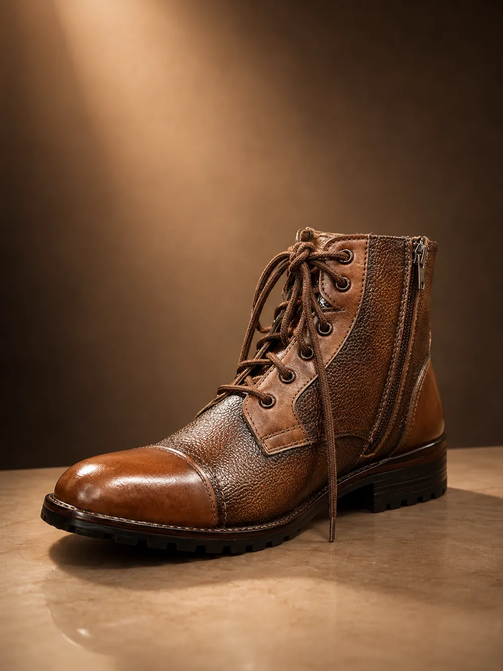 Service Boot — handcrafted full-grain leather, Akhan Leather Agra