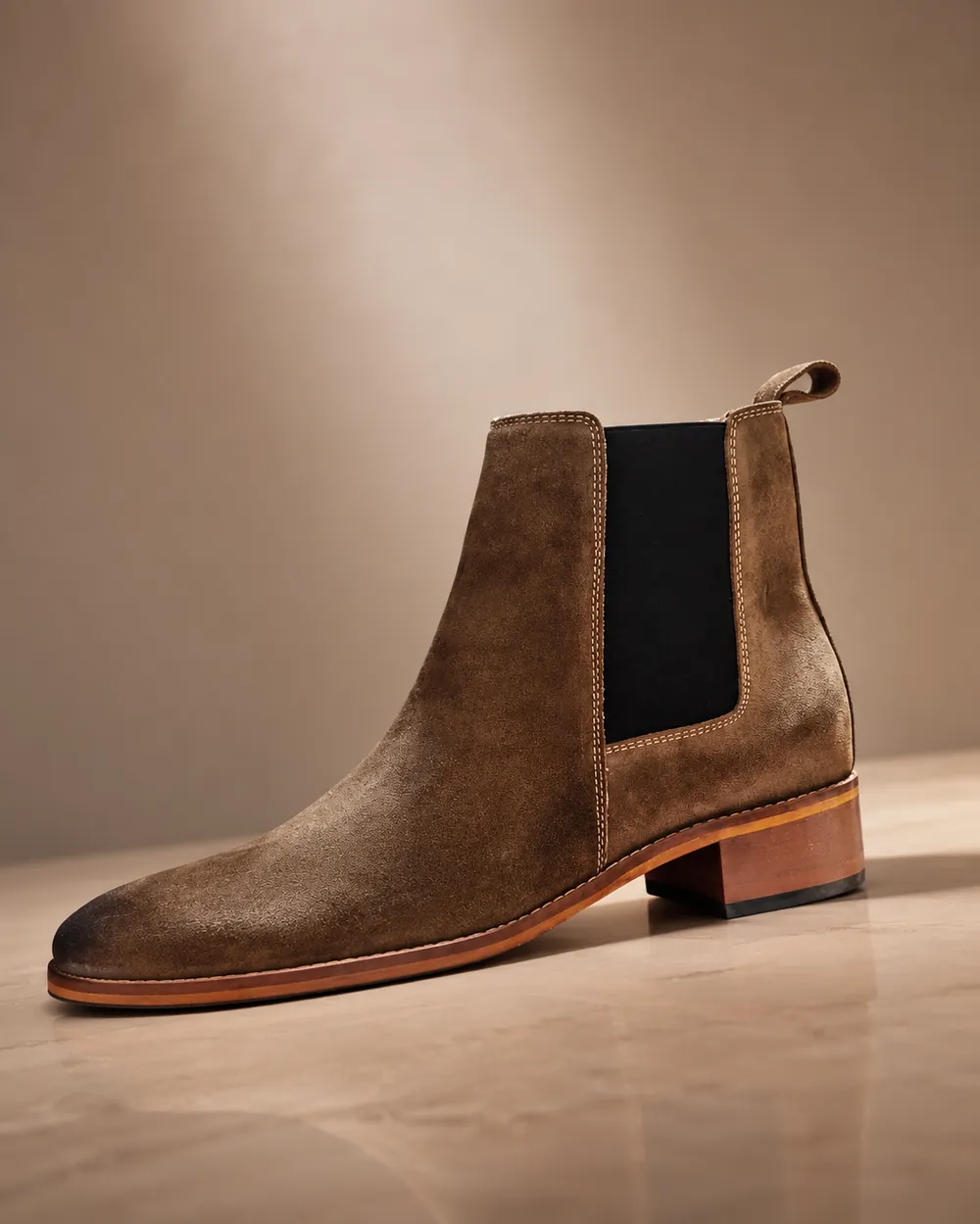 Suede Chelsea Boot — handcrafted full-grain leather, Akhan Leather Agra