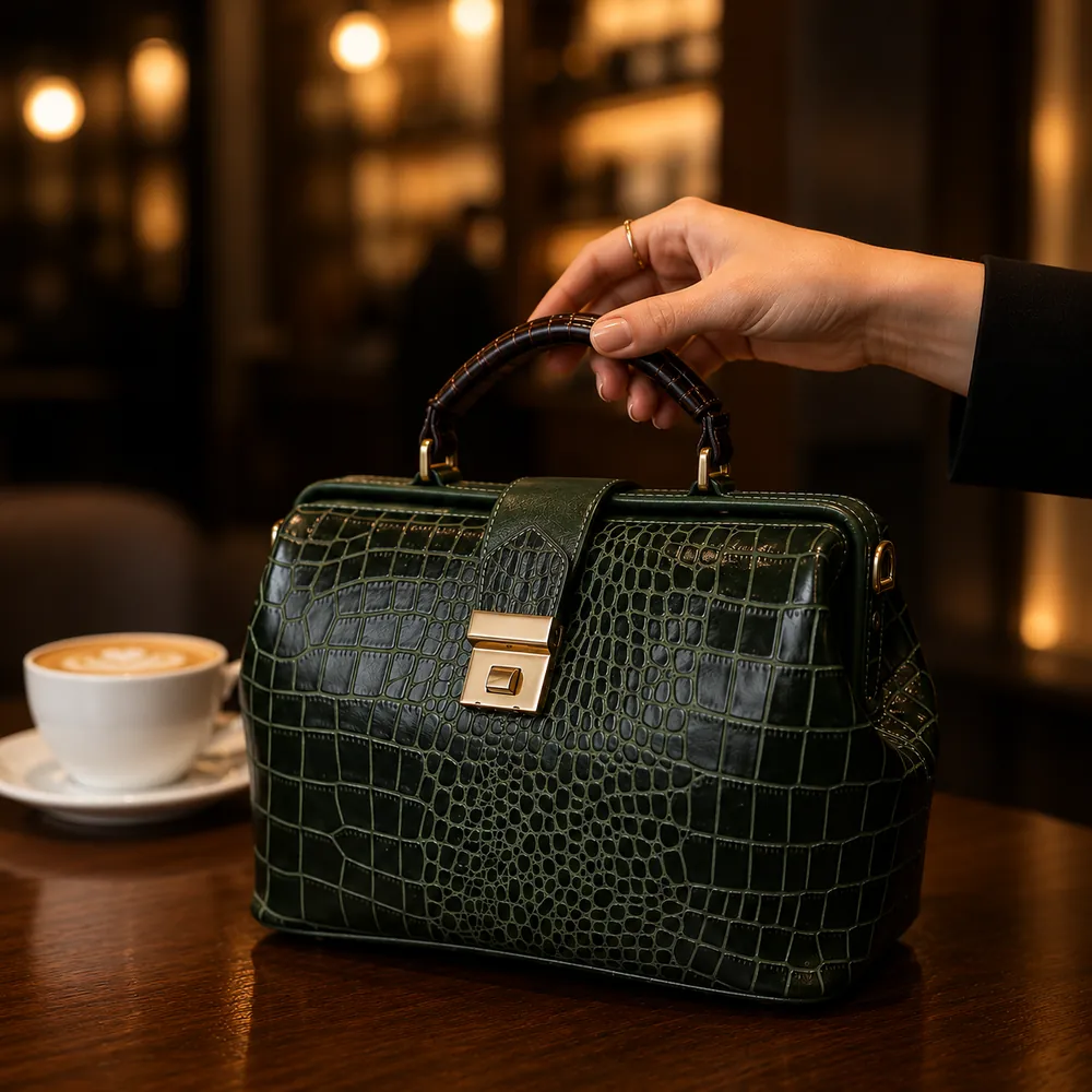 Emerald Saddle Bag — handcrafted full-grain leather, Akhan Leather Agra