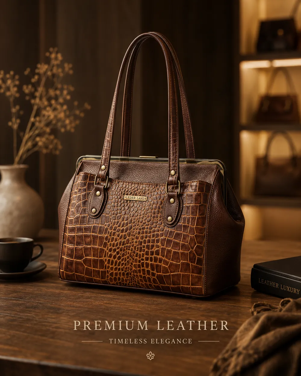 Heritage Doctor Bag — handcrafted full-grain leather, Akhan Leather Agra