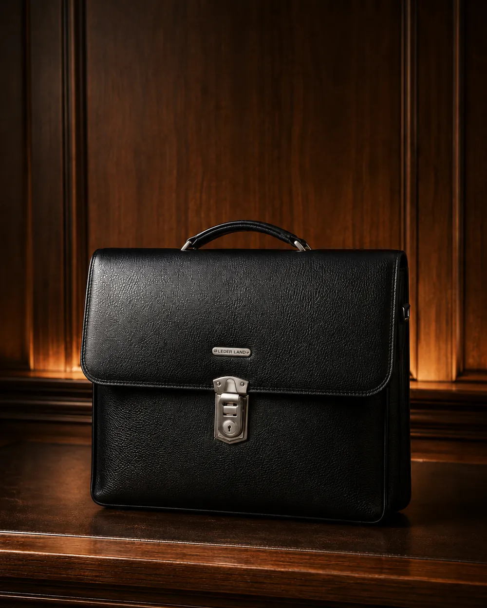 Executive Briefcase — handcrafted full-grain leather, Akhan Leather Agra